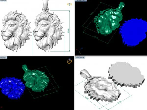 lion head pendant 3D Print Model