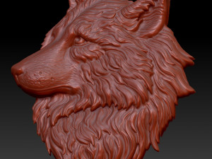 wolf head pendant 3D 프린트 모델