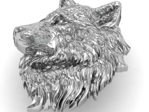 wolf head pendant 3D 프린트 모델