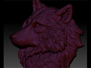 wolf head pendant 3D 프린트 모델