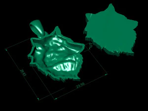 wolf head pendant 3D Print Model