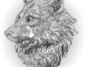 wolf head pendant 3D 프린트 모델