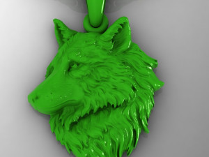 wolf head pendant 3D 프린트 모델