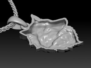 wolf head pendant 3D 프린트 모델