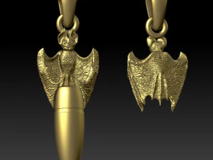 ciondolo pipistrello con proiettile Modello di stampa 3D