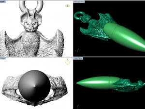 pendant bat with bullet 3D Print Model