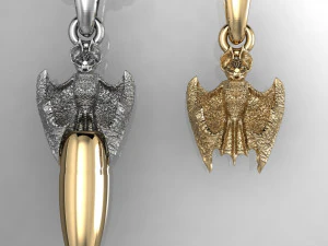 pendant bat with bullet 3D Print Model