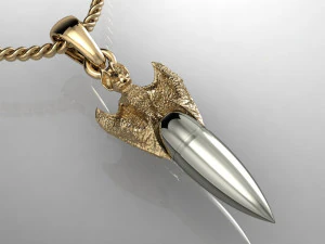 pendant bat with bullet 3D Print Model