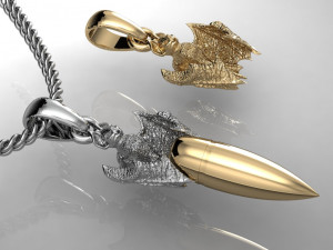 pendant bat with bullet Model Cetak 3D