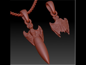 pendant bat with bullet Model Cetak 3D