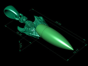 pendant bat with bullet Model Cetak 3D