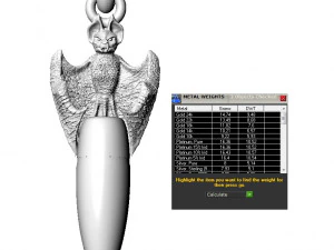 pendant bat with bullet 3D Print Model