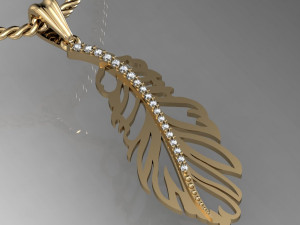 pendant bird feather 3D Print Model