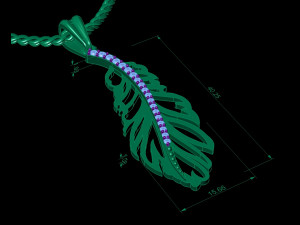 pendant bird feather 3D Print Model