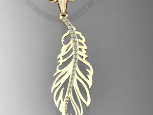 pendant bird feather 3D Print Model