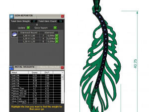 pendant bird feather 3D Print Model