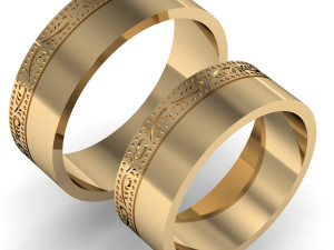wedding ring with an image Model Cetak 3D