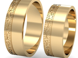 wedding ring with an image Model Cetak 3D