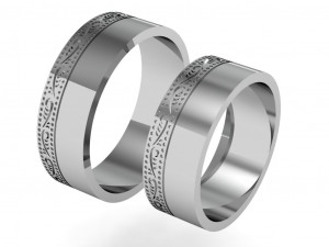 wedding ring with an image Model Cetak 3D
