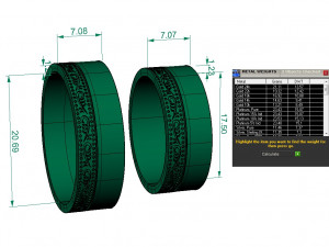wedding ring with an image Model Cetak 3D