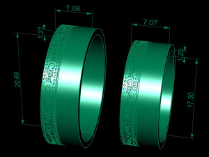 wedding ring with an image Model Cetak 3D