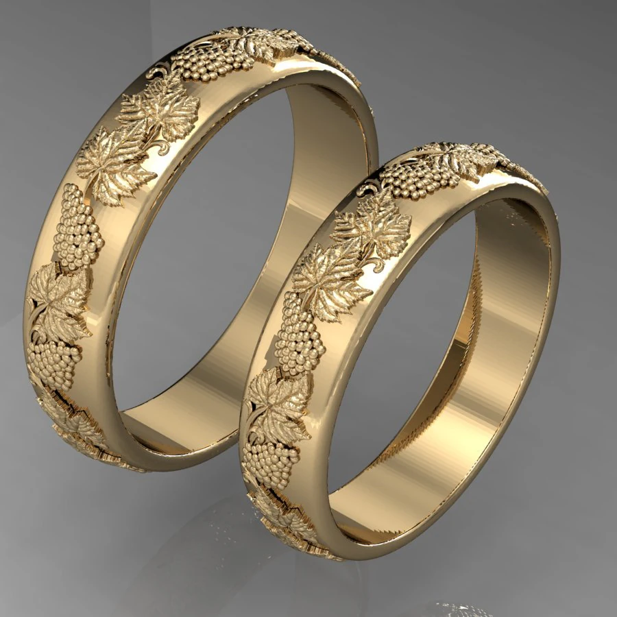 wedding ring with grapes 3D Print Model .c4d .max .obj .3ds .fbx .stl .blend 