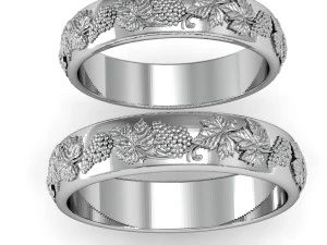 wedding ring with grapes 3D Print Model