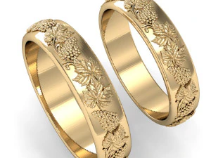 wedding ring with grapes 3D Print Model
