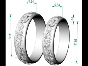wedding ring with grapes Modello di stampa 3D