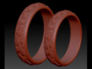 wedding ring with grapes 3D Print Model