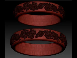 wedding ring with grapes 3D Print Model