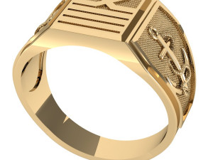 signet ring sea captain 3D Baskı Modeli