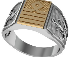 signet ring sea captain 3D Baskı Modeli