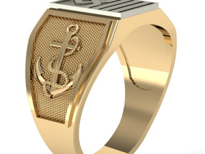 signet ring sea captain 3D Baskı Modeli