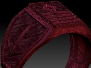 signet ring sea captain 3D Baskı Modeli