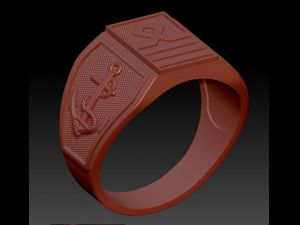 signet ring sea captain 3D Baskı Modeli