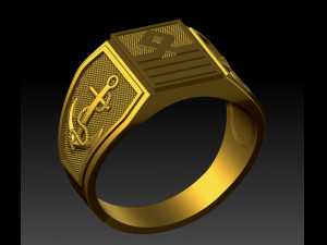 signet ring sea captain 3D Baskı Modeli