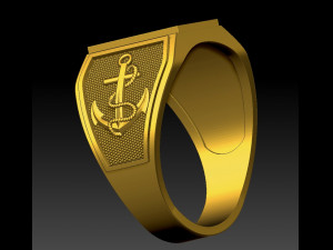 signet ring sea captain 3D Baskı Modeli