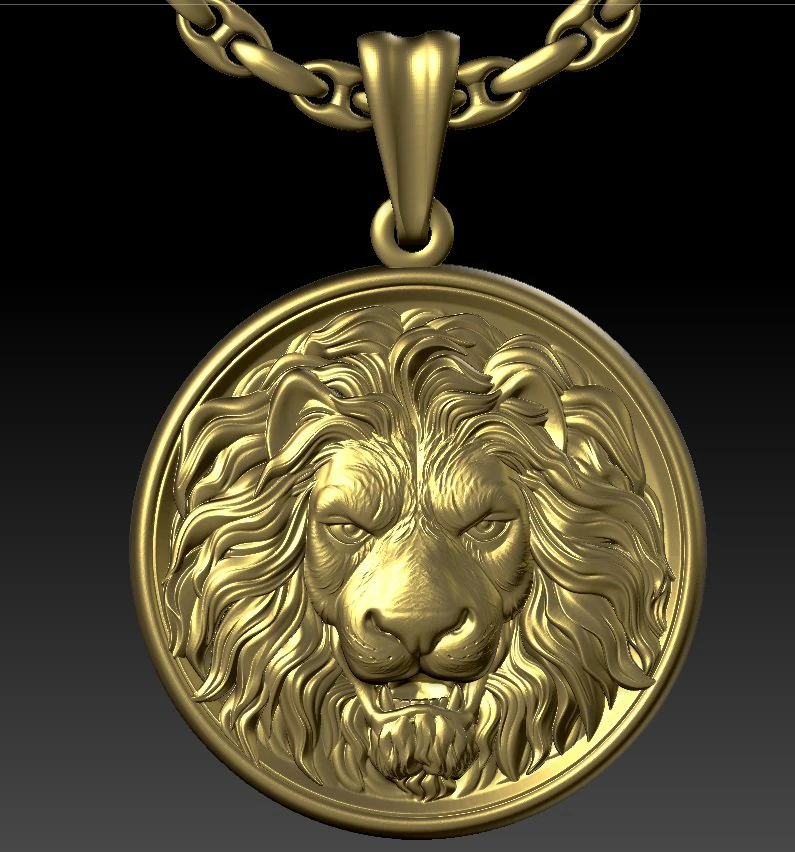 lion head pendant 3D Print Model .c4d .max .obj .3ds .fbx .stl .blend 