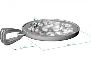 lion head pendant 3D 프린트 모델