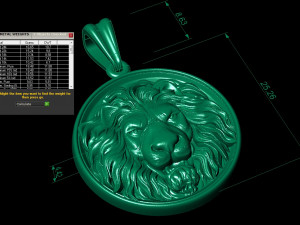 lion head pendant 3D 프린트 모델