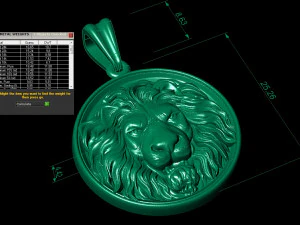 lion head pendant 3D Print Model