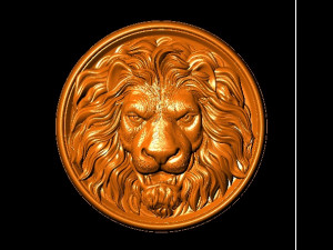 lion head pendant 3D 프린트 모델