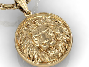 lion head pendant 3D 프린트 모델