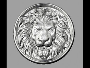 lion head pendant 3D 프린트 모델