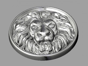 lion head pendant 3D 프린트 모델