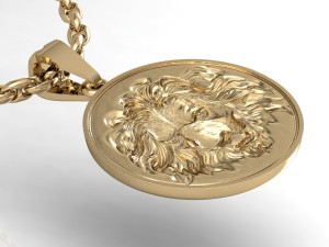 lion head pendant 3D 프린트 모델