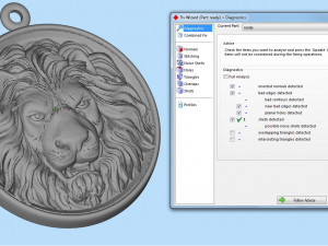 lion head pendant 3D 프린트 모델