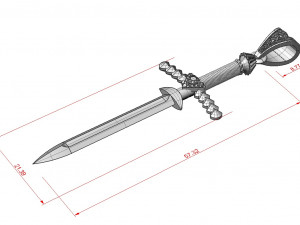 beautyful pendant sword Modelo de impresión 3D