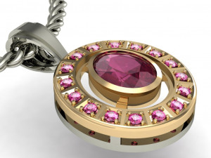 pendant oval with gems 3D Print Model